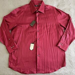 Hugo Boss Men's Burgundy Dress Shirt